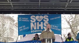 Speaker John Rees at the SOS NHS Demo: End the NHS Crisis – Support the strikes our #NHS, London, UK