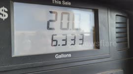 Gas pump with price and gallons in Corpus Christi Texas during Spring Break