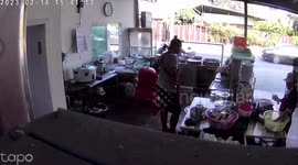 Wife goes to lean on husband... just as he walks away