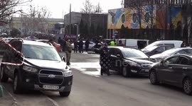Russian rocket in Kyiv, Ukraine