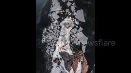 Artist braves baltic conditions to create stunning portraits on FLOATING shards of ice