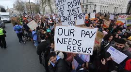 Thousands join demonstration outside Downing Street as junior doctors start 3 day strike