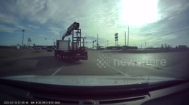 Close Call: Truck Driver Cuts Off Vehicle Multiple Times Risking a Crash