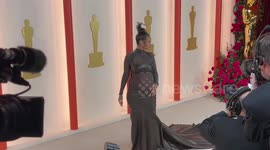 Rihanna and other celebrities walk on the red carpet at 95th Academy Awards