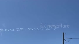Incredible aerial advertising using smoke and planes (or drones)