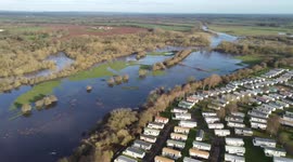 Fields flooded as North Yorkshire's River Ure bursts its banks