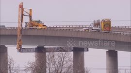 Sheppey Crossing bridge inspection using ingenious machine in Kent, UK