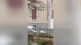 British soldiers seen firing guns on suburban French streets - to bemusement of locals