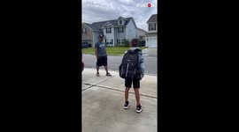 Military dad gets his sons stunned, happy & emotional via surprise homecoming