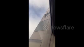 Large glass panel blows off from skyscraper in San Francisco, US, prompting shelter-in-place order