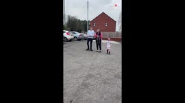 Grateful family receives winning news during soccer-themed gender reveal