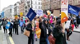 Pay Up marchers in London demand a pay rise for teachers, doctors and nurses