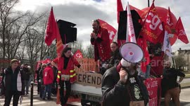 Speech at the end of the protest against pension reform in Nantes, France