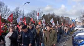 March against pension reform in Pont-Audemer, France