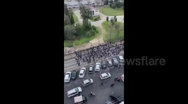 Italy: Eintracht Fans March On Naples Showing Support Ahead Of Champions League Match