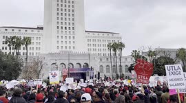 Los Angeles Unified School District (LAUSD) Teachers and School Workers Rally For Better Wages, Lower Class Sizes and Fully Staffed Schools