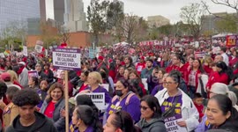 Los Angeles Teachers and School Support Staff Rally to Force the Los Angeles Unified School District (LAUSD) to Spend the over 4 Billion Dollars in Reserves to Lower Class Sizes, Increase Pay and Fully Staff Every School