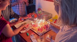 Grandma's 99th Birthday cake conflagration - burning candles cause a fire hazard!