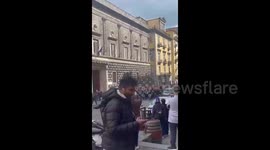 Naples police spring to action as Frankfurt fans take over city
