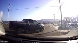 Close Call: Dodge Ram Cuts In Front of Vehicle Through Two Lanes of Oncoming Traffic