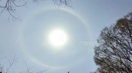 Ring of light appears in sky as sun halo appears in sky in China