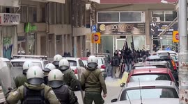 Demonstrators flee as police hurl tear gas and stun grenades to disperse protest over Tempi train crash