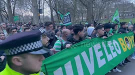 Sporting CP fans take over London street before Europa League clash with Arsenal