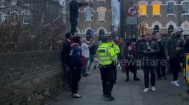 Portuguese fans arrive at Emirates Stadium for Europa League clash with Arsenal