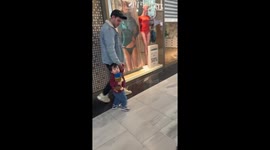 Heartwarming moment toddler throws his toy away just so he can hold mum's hand