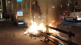 France pension protests: Riot police fire tear gas during fiery demonstration