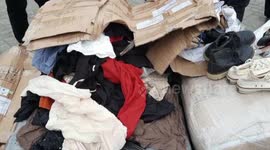 The Indonesian government destroys 730 bales of used imported goods in Pekanbaru, Riau