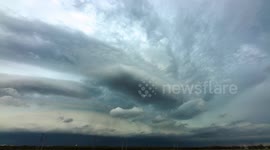 Stunning footage shows huge supercell storm forming over Irving, Texas