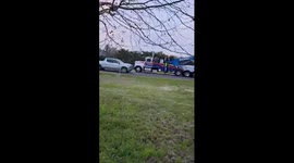 2 Wreckers Pulling An 18 Wheeler Trailer Backwards
