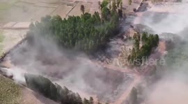 Fire breaks out at landfill amid air pollution crisis in Thailand