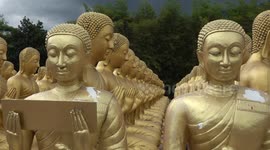 This temple is home to thousands of golden Buddha statues in Thailand