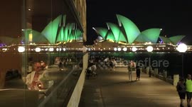 Sydney Opera House lit up for St Patrick's Day, Australia