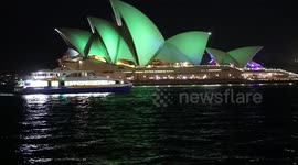 Sydney Opera House lit up for St Patrick's Day, Australia