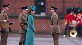 Prince William and Kate visit Irish guards for St Patrick's Day parade in Aldershot