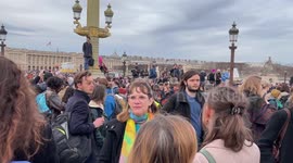 Protest in Paris, France after the use of the 49.3 in National Assembly