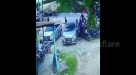 Viral, the truck hit 2 cars and 8 motorbikes, it was suspected that the brake block and steering wheel were damaged