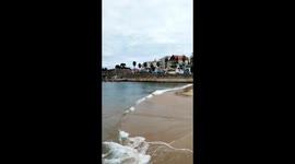 Sea waves at Cascais Beach in Portugal - Winter 2023