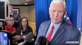 Mike Pence is asked: If Trump gets indicted, should he drop out of the race? Pence says “it’s a free country.”