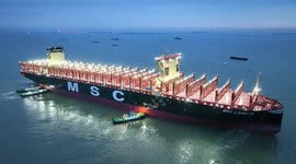 World's largest newly built container ship sets sail for sea trials in China