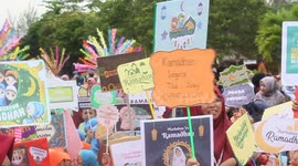 School Children's Parade ahead of Ramadhan 2023 in Tanjungpinang City, Indonesia