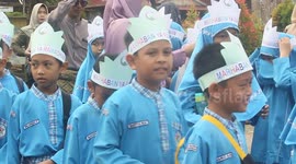School Children's Parade ahead of Ramadhan 2023 in Tanjungpinang City, Indonesia