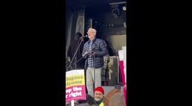 Jeremy Corbyn speaks out against the government at anti-racism demonstration in London