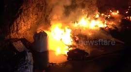 Large metal reaction fire erupts in Somerset