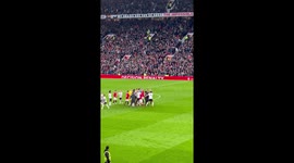 Fans inside Old Trafford react to triple red card drama