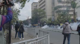 Police disbursing pro-opposition protesters in Nairobi's central business district on 20th March, 2023