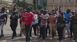 Opposition politicians and protesters are dispersed by police from the KICC in Nairobi's central business district on 20th March 2023